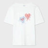 Ps By Paul Smith Women's White 'cool Hearts' T-shirt In White