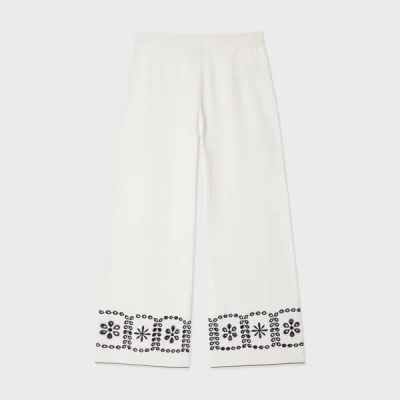 Ps By Paul Smith Women's White Cotton Knitted Trousers