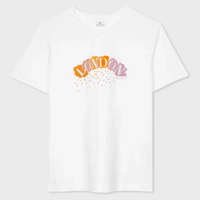 Ps By Paul Smith Women's White 'london Rain' T-shirt