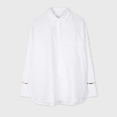 Ps By Paul Smith Women's White Relaxed-fit 'swirl' Trim Shirt