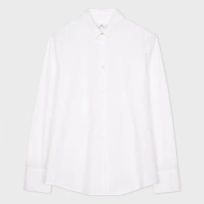 Ps By Paul Smith Women's White Stretch-cotton 'swirl' Cuff Shirt