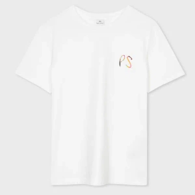 PS BY PAUL SMITH WOMEN'S WHITE 'SWIRL' PS LOGO T-SHIRT