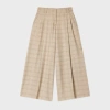 Ps By Paul Smith Women's Wool-blend Check Wide-leg Trousers Brown In Neutral