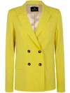 Ps By Paul Smith Ps Paul Smith Woman Blazer Yellow Size 6 Cotton, Elastane In Green