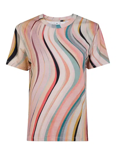 Ps By Paul Smith Womens New Swirl T-shirt By Ps Paul Smith In Multi