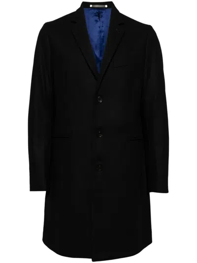 Ps By Paul Smith Wool Blend Coat In Black