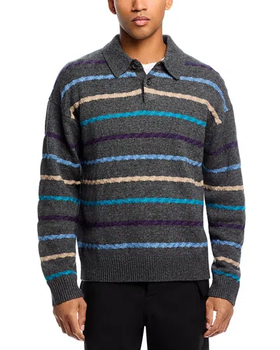 Ps By Paul Smith Wool Blend Sleeve Polo Sweater In Gray