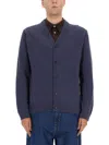 Ps By Paul Smith Classic Button-up Cardigan Sweater In Muted Blue In Blue