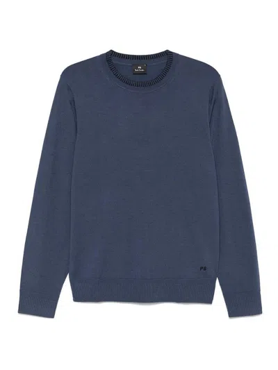 Ps By Paul Smith Indigo Merino Wool Sweater Purple In Blue
