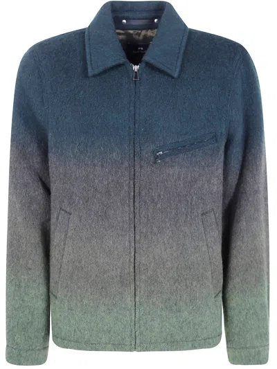 Ps By Paul Smith Wool Jacket "mens Harrington" In Green