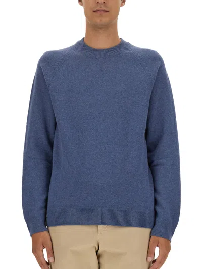 Ps By Paul Smith Indigo Merino Wool Sweater Purple In Blue