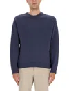 Ps By Paul Smith Classic Crew Neck Purple Merino Wool Sweater In Purple