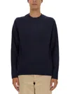 Ps By Paul Smith Ps Paul Smith Relaxed Fit Crew Neck Merino Wool Sweater In Blue