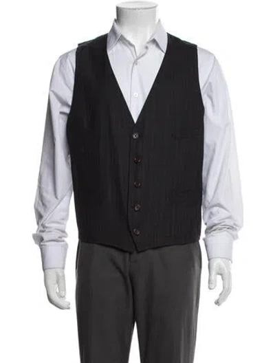 Pre-owned Ps By Paul Smith Wool Plaid Print Suit Vest In Grey