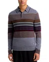 Ps By Paul Smith Wool Striped Polo Sweater In Brown