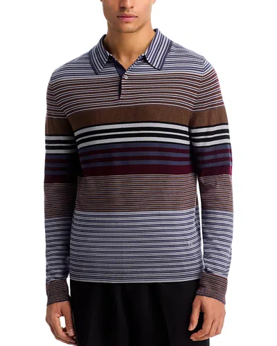 Ps By Paul Smith Wool Striped Polo Sweater In Brown