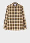 Ps By Paul Smith Yellow And Navy Check Cotton Double-pocket Shirt In Yellow