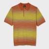Ps By Paul Smith Yellow And Orange Stripe Merino Wool Polo Shirt Red In Red