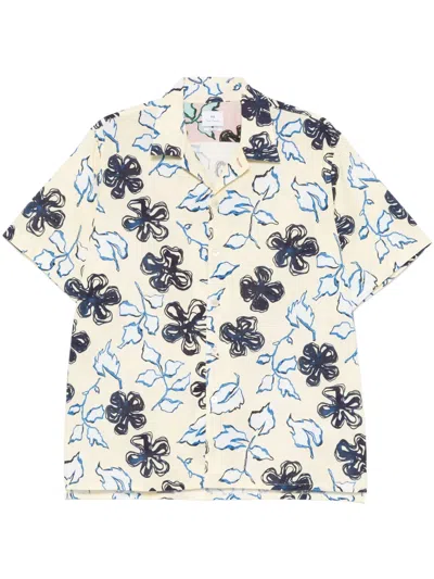 Ps By Paul Smith Yukka-print Shirt In White