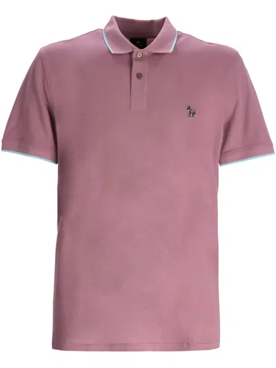 Ps By Paul Smith Zebra-appliqué Polo Shirt In Pink