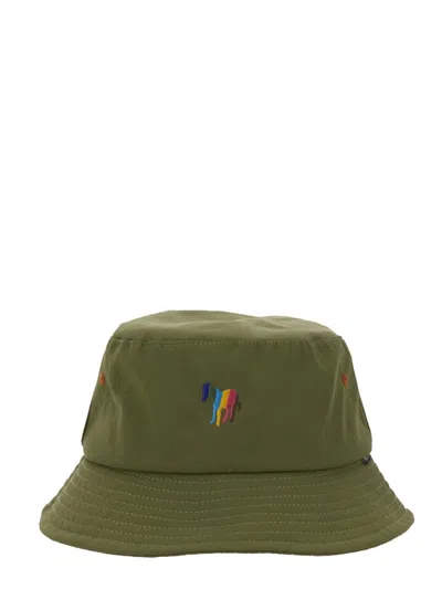 Ps By Paul Smith Zebra Bucket Hat In Military Green