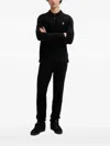 Ps By Paul Smith Zebra-emblem Long-sleeve Polo Shirt In Black
