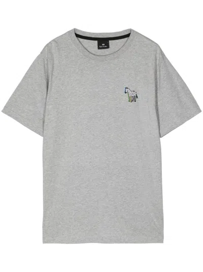 Ps By Paul Smith Logo Cotton T-shirt In Grey