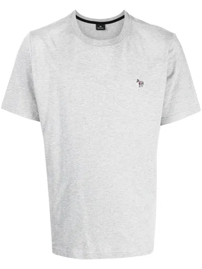 Ps By Paul Smith Zebra Embroidered-logo T-shirt In 01white