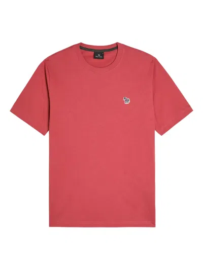 Ps By Paul Smith Zebra-embroidered T-shirt In Red