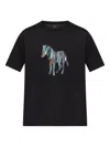 Ps By Paul Smith Black Multicolour Zebra Print T-shirt In Black