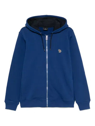 Ps By Paul Smith Zebra Hoodie In Blue