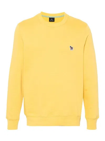 Ps By Paul Smith Zebra Logo Cotton Sweatshirt In Yellow