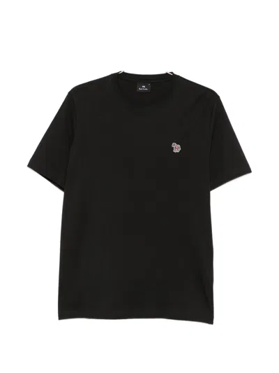 Ps By Paul Smith Zebra Logo Cotton T Shirt In Black