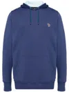 Ps By Paul Smith Zebra Logo Organic Cotton Hoodie In 蓝色