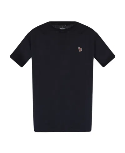 Ps By Paul Smith Ps Paul Smith Zebra Logo Cotton T-shirt In Blue