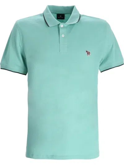Ps By Paul Smith Zebra-logo Polo Shirt In Blue