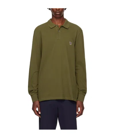 Ps By Paul Smith Zebra Logo Polo Shirt In Green