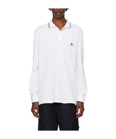 Ps By Paul Smith Zebra Logo Polo Shirt In White