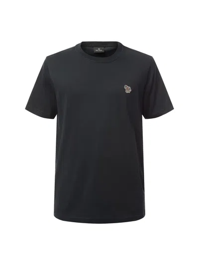Ps By Paul Smith Zebra Logo Short Sleeve T-shirt In Black