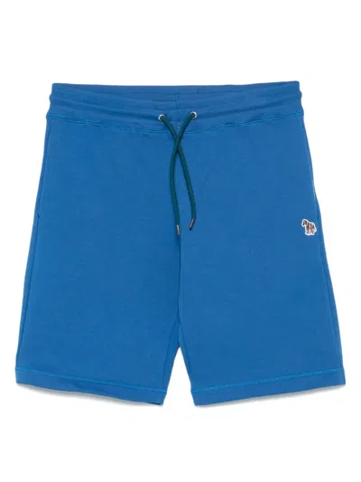 Ps By Paul Smith Zebra-logo Shorts In Blue