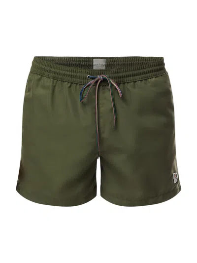 Ps By Paul Smith Paul Smith Swim Shorts With Zebra Logo In Green