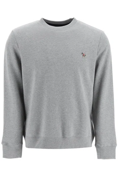 Ps By Paul Smith Ps Paul Smith Zebra Logo Embroidered Crewneck Sweatshirt In Grey