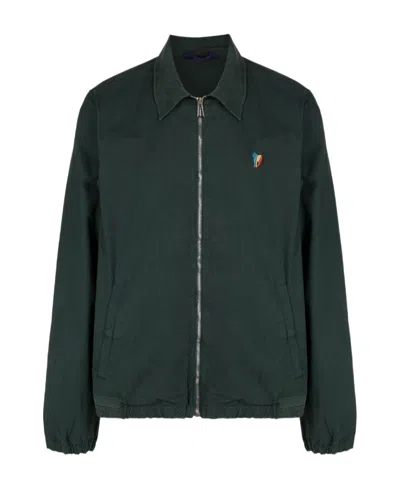 Ps By Paul Smith Zebra-motif Bomber Jacket In Green