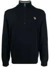 Ps By Paul Smith Pullover Aus Bio-baumwolle Mit Logo-applikation In Schwarz
