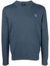 Ps By Paul Smith Zebra-motif Crew-neck Jumper In Blue