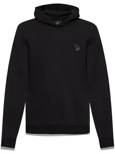 Ps By Paul Smith Zebra-motif Hoodie In Black