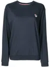 Ps By Paul Smith Zebra-motif Organic-cotton Sweater In Blue
