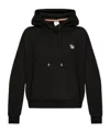 Ps By Paul Smith Zebra-patch Cotton Hoodie In Black