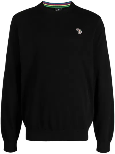 Ps By Paul Smith Pullover Mit Zebra-patch In Black