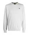 Ps By Paul Smith Zebra-patch Crew-neck Jumper In White